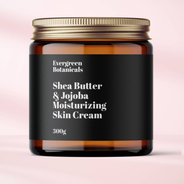 Modern svart vattentät kosmetikaetikett burk vattenflaskor etikett (Skapare uppladdad)