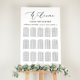 Modern svart vit 15 Bord Bröllop-sittdiagram Poster
