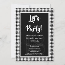 Modern svart vit 18:e Födelsedagsfesten