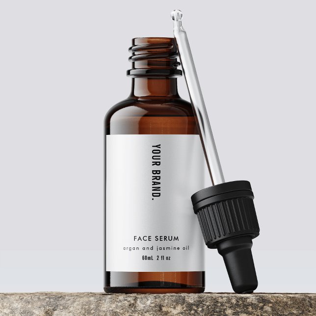 Modern, svart vit 2 oz dropper Flaska-etikett Fraktsedel (Modern Simple 2 OZ Dropper Bottle Label *verify size to ensure a good fit*)
