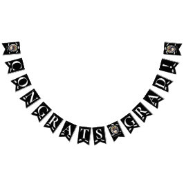 Modern svart vit 3-foto-Studentmössa, diplomat Vimplar