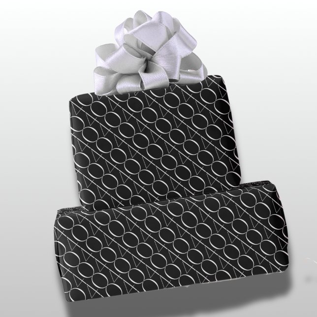 Modern svart-vit 40-årsdag presentpapper (Skapare uppladdad)