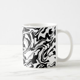 Modern svart-vit abstrakt konst kaffemugg