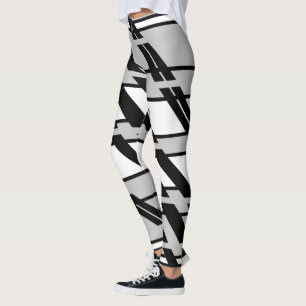 Modern svart-vit abstrakt urban stil mönster leggings