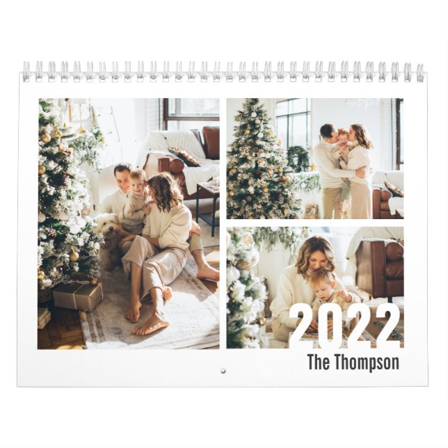 Modern svart vit Anpassningsbar Skapar ditt eget f Kalender (Omslag)