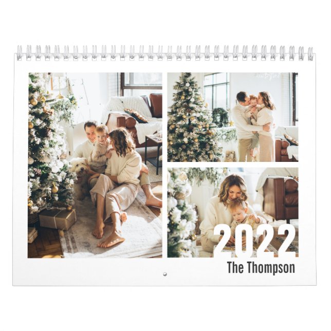 Modern svart vit Anpassningsbar Skapar ditt eget f Kalender (Omslag)