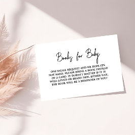 Modern svart-vit baby shower bokförfrågan  tilläggskort