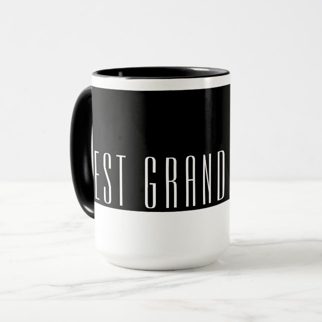 Modern svart & vit BÄSTA FARFAR NÅGONSIN Kaffe-res Mugg (Framsida vänster)