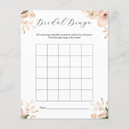 Modern Svart Vit Bröllopsdusch Bingo Spel Flygblad