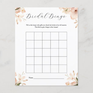 Modern Svart Vit Bröllopsdusch Bingo Spel Flygblad