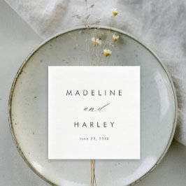 Modern svart-vit bröllopsskrift pappersservett