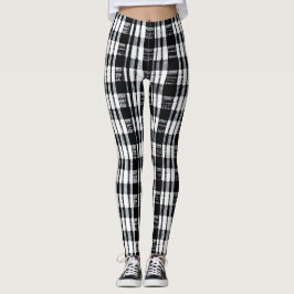 Modern svart vit buffel med mönster leggings