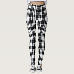 Modern svart vit buffel med mönster leggings