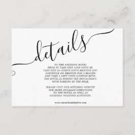 Modern svart vit casual typografi chic detaljer tilläggskort