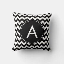 Modern svart-vit chevron-monogram