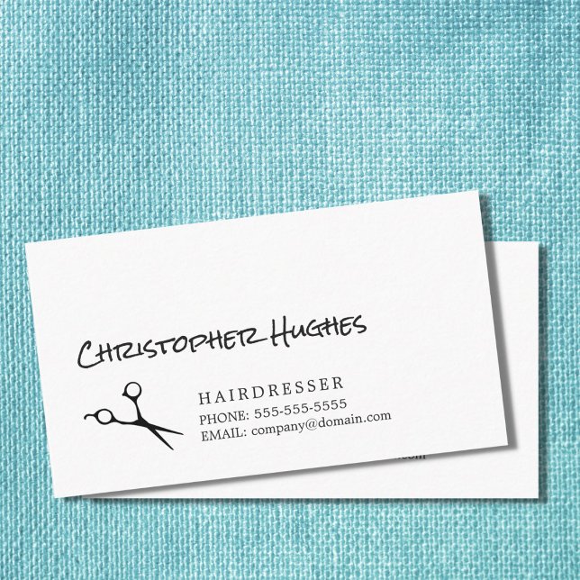 Modern svart, vit Elegant, svart, vit hårslips Visitkort (Skapare uppladdad)
