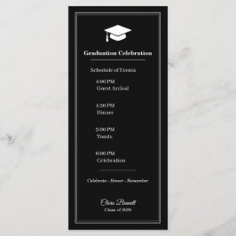 Modern svart-vit examensprogramkortsdesign för 202 program
