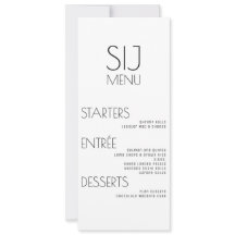 Modern, svart, vit, fet Bröllop-meny