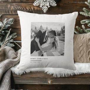 Modern svart-vit foto jul elegant present kudde