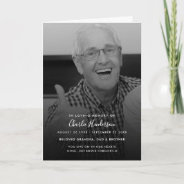 Modern svart-vit fotofyr sidor Begravningsprogram Program