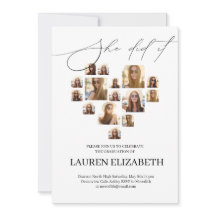 Modern svart-vit fotokollage med 15 bilder Examen