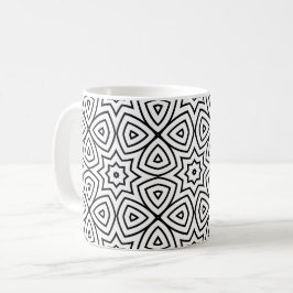 Modern svart-vit geometrisk mönster kaffemugg