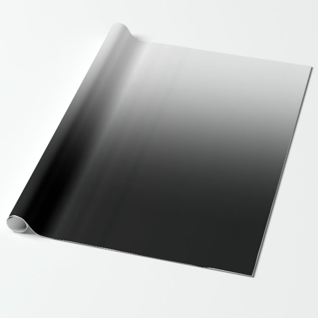 Modern svart-vit gradient minimalistisk design presentpapper (Utrullad)