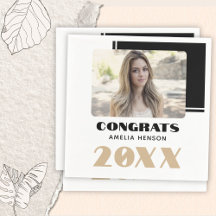 Modern svart, vit, Gratulerar Student-foto