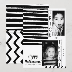 Modern svart-vit Halloween-fotografi med hög kontr Inbjudningar