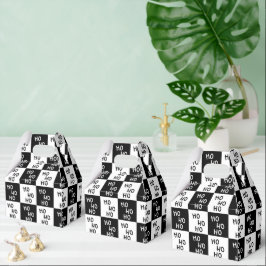 Modern Svart Vit Ho Ho Tomte Latter Jul Presentaskar