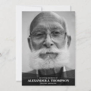 Modern svart & vit, i att älska minnesbegravning tack kort