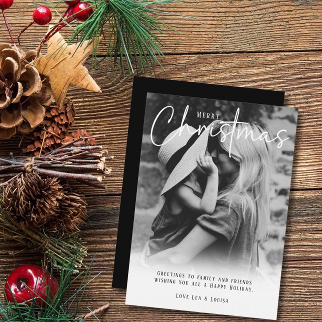 Modern svart&vit jul hälsning julkort (Skapare uppladdad)