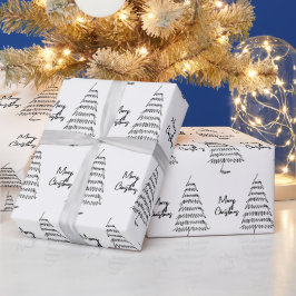 Modern Svart Vit Julförpackning Presentpapper