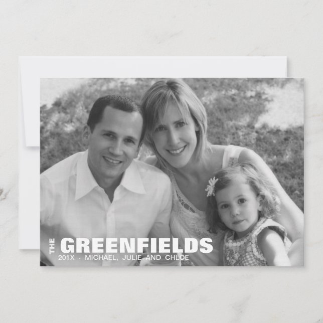 Modern svart-vit julkort (Framsida)