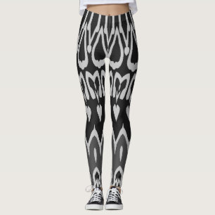 Modern svart vit klassisk "Ratti_Kreativ_Arts" Leggings