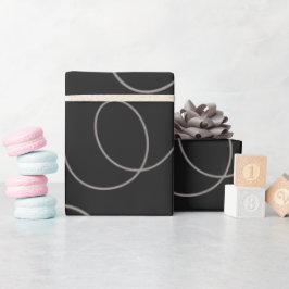 Modern svart-vit linjemönster  presentpapper