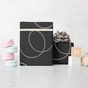 Modern svart-vit linjemönster presentpapper