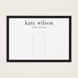 Modern svart, vit, liten hårklippskort, Visning Visitkort