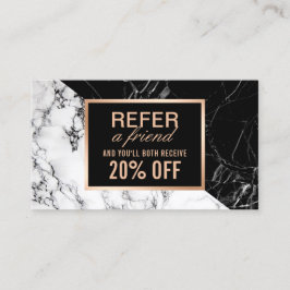 Modern svart vit marmor refererar till ett vänligt rabattkort