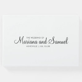 Modern svart-vit minimalistisk bröllopsfest gästböcker