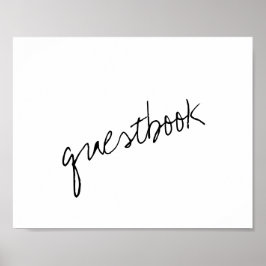 Modern svart-vit minimalistisk bröllopskriftstil poster