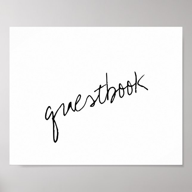 Modern svart-vit minimalistisk bröllopskriftstil poster (Framsidan)