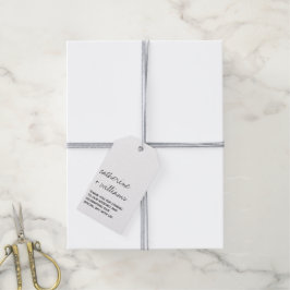 Modern svart-vit minimalistisk bröllopskriftstil presentetikett