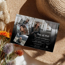 Modern svart-vit minimalistisk fotexamen