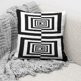 Modern Svart Vit Minimalistisk Geometrisk Kudde