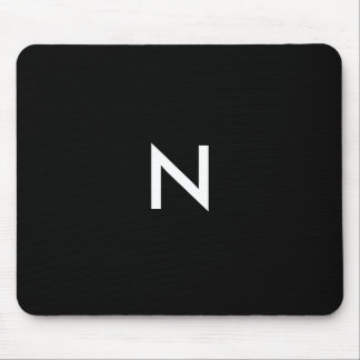 Modern Svart Vit Minimalistisk Monogram Initialbok Musmatta