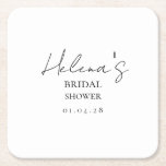 Modern svart vit Möhippa Underlägg Papper Kvadrat<br><div class="desc">Lägg till en snyggt i möhippan med dessa moderna svarta och vita underlägg. Perfekt för att skydda bordsdatorer samtidigt som du får mer att säga till om. Dessa underlägg har en ren och minimalistisk utformning. Anpassa med bridens namn, duschdatum eller ett roligt-meddelande om du vill skapa en personlig. De här...</div>