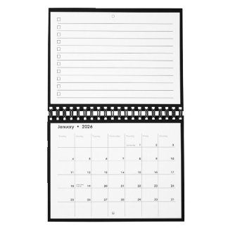 Modern svart-vit monogram Namn Att Göra-lista Kalender