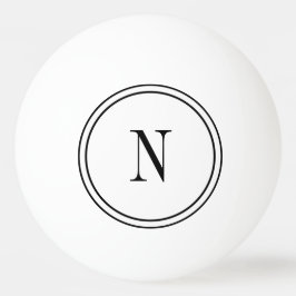Modern svart & vit monogram pingisboll