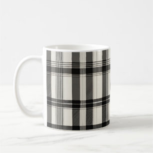 Modern svart vit monokrom vit-penläggning kaffemugg